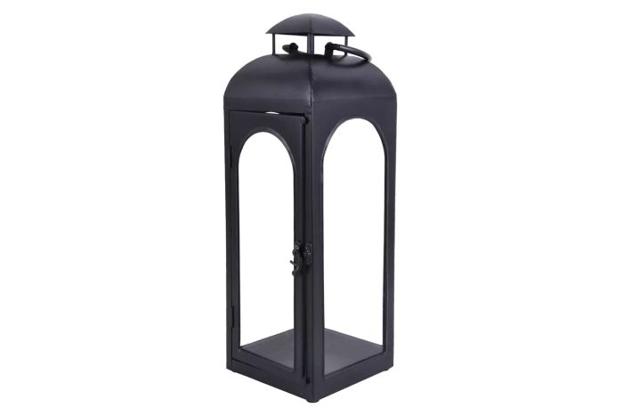 Better Homes & Gardens Decorative Black Metal Pillar Candle Holder Lantern