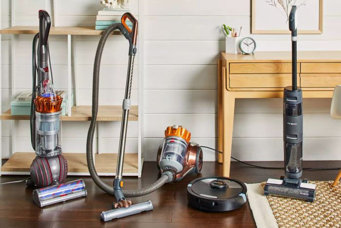 A curated collection of upright, canister, robot, and stick vacuums, featuring the Dyson Ball Animal 3 Extra.