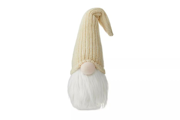 Harvest Cream Knit Hat Gnome Decoration, 16