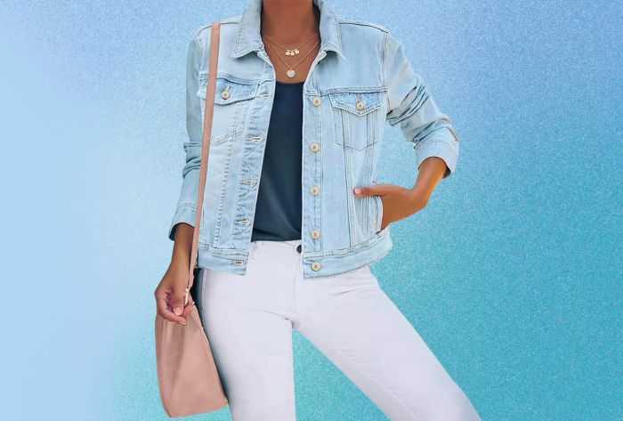 Denim jacket, one-of-a-kind design.