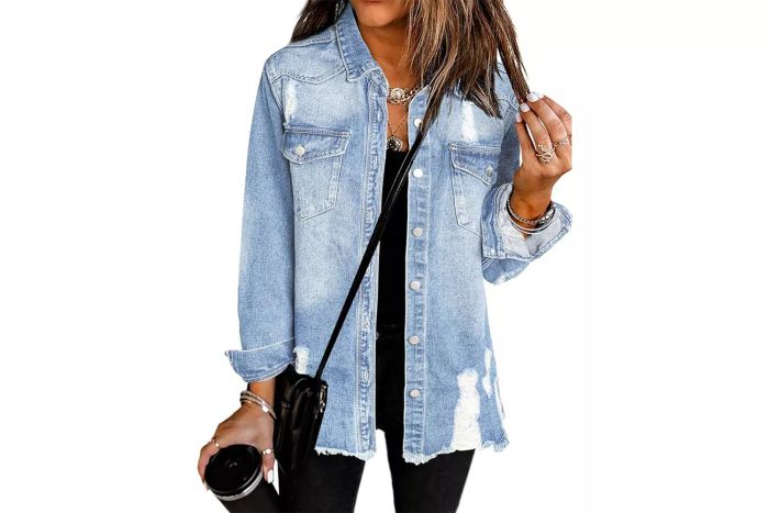 Dokotoo Women's Oversized Denim Jacket, available on Amazon.