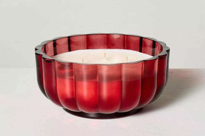 Target Hearth & Hand with Magnolia Scalloped Glass Balsam Berry Christmas Jar Candle
