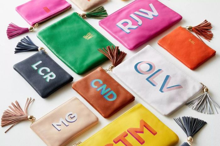 Mark & Graham Leather Tassel Zipper Pouch