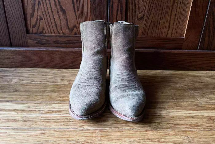 A frontal shot of a pair of Tecovas The Taylor Chelsea Boots