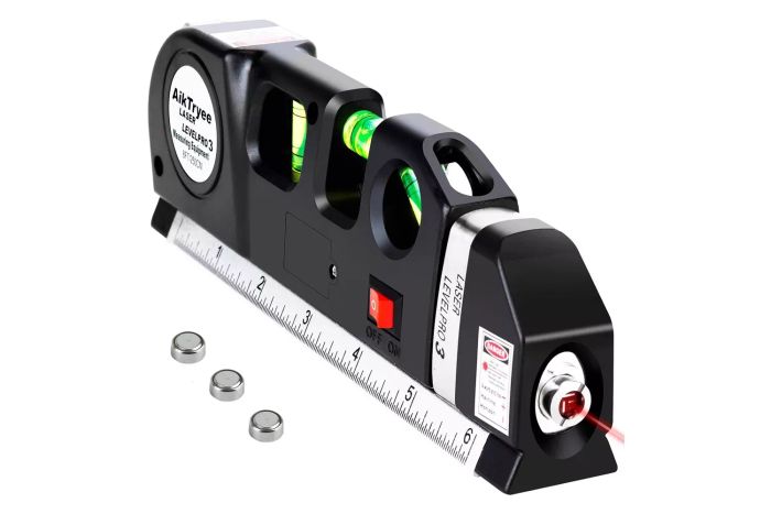 Laser Level, Multipurpose Line Tool with 8ft/2.5M Rulers, Standard 
