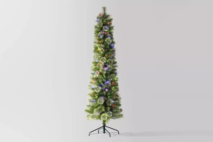 Wondershop 6.5' Pre-lit Slim Virginia Pine Artificial Christmas Tree
