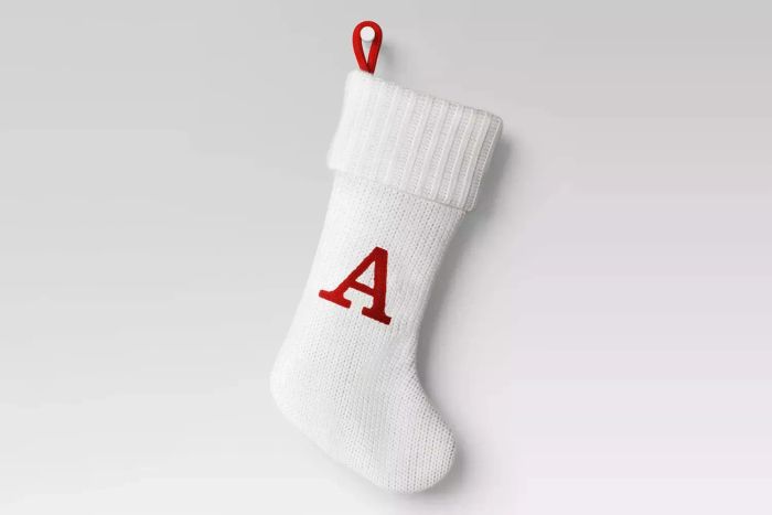 Wondershop Knit Monogram Christmas Stocking White