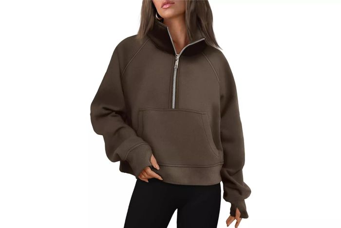 Amazon AUTOMET Womens Sweatshirts Half Zip Cropped Pullover Fleece Quarter Zipper Hoodies Fall outfits Clothes Thumb Hole