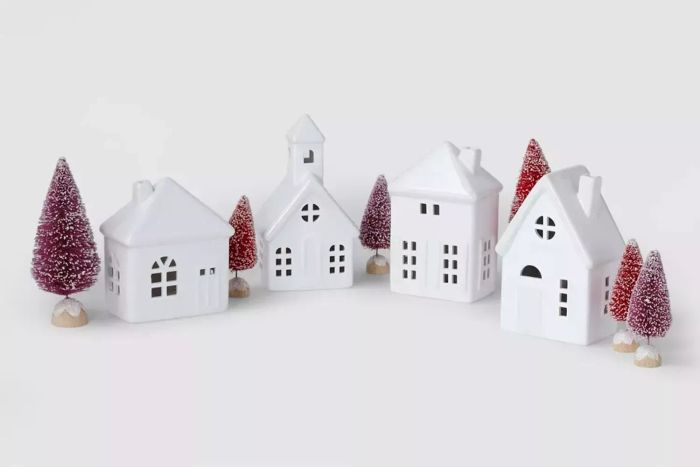 Wondershop 10pc Battery Operated Decorative Ceramic Christmas Village