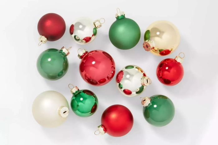 Wondershop 42ct Round Glass Christmas Tree Ornament Set