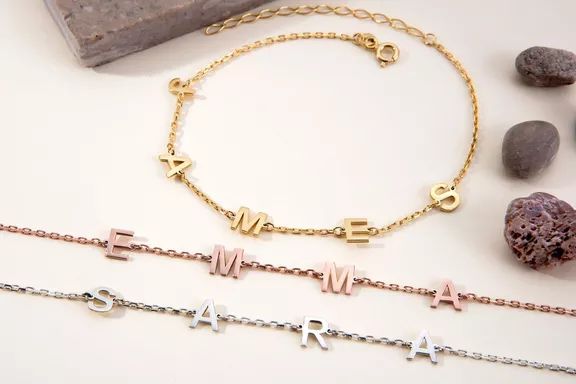 Etsy's Golden Gates Co. Custom 14K Gold Name Bracelet