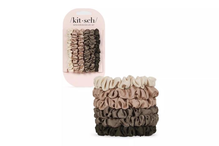 Kitsch Satin Hair Scrunchies for Women, Softer Than Silk Scrunchies for Hair | Satin Scrunchies for Girls | Satin Hair Ties for Women, Silk Hair Ties That Prevent Damage, Silk Ponytail Holders, 6pcs Eucalyptus
