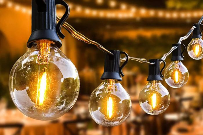 The Holiday Aisle 50-Light Outdoor String Lights with LED Globe Bulbs