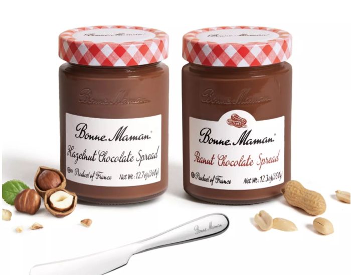 hazelnut chocolate spread and peanut chocolate spread