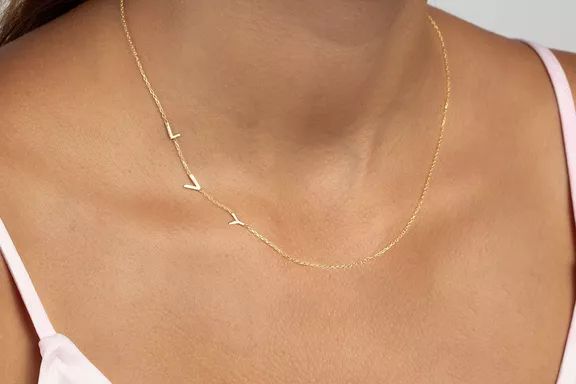 Sideways Initial Necklace