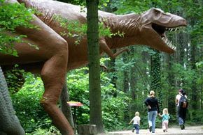 A replica of a dinosaur