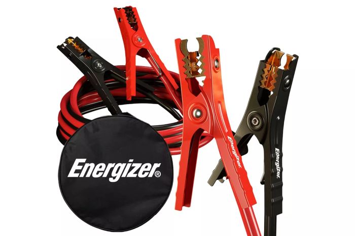 The Energizer Jumper Cables are perfect for jump-starting car batteries that are dead or weak. These heavy-duty cables, measuring 16 feet in length and 6-gauge in thickness, come with a carrying bag for easy storage and accessibility during emergencies.