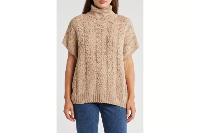 A sleeveless turtleneck can be a stylish addition to your winter wardrobe.