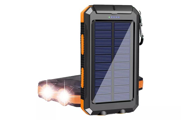 The 38800mAh Portable Solar Power Bank is a waterproof, high-capacity solar charger designed for all cellphones. It features dual USB 5V outputs and LED flashlights, making it an ideal external backup power source for outdoor activities like camping and travel.