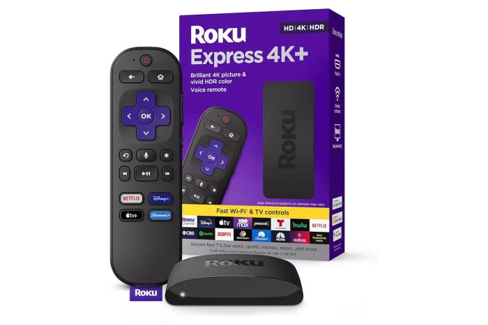 Roku Express 4K+ | Roku Streaming Device 4K/HDR, Roku Voice Remote