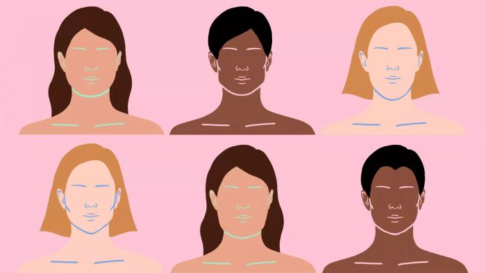 Visual representations of various face shapes