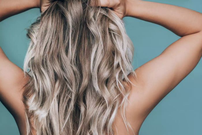 blonde-highlighted hair