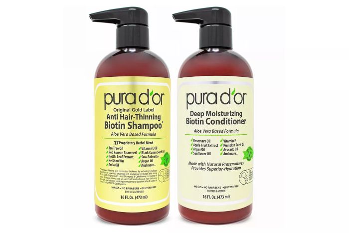 PURA D'OR Anti-Thinning Biotin Shampoo & Deep Moisturizing Conditioner