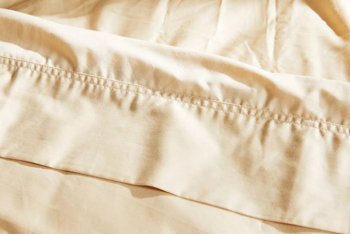 A close-up view of the Brooklyn Bedding Deep Pocket Bamboo Cotton Sheets.