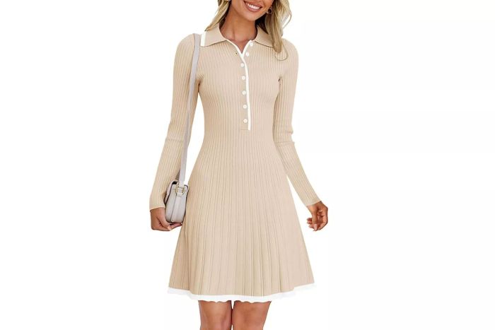 sweater dress pleated