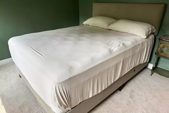 The Cozy Earth Bamboo Sheet Set neatly arranged on a bed