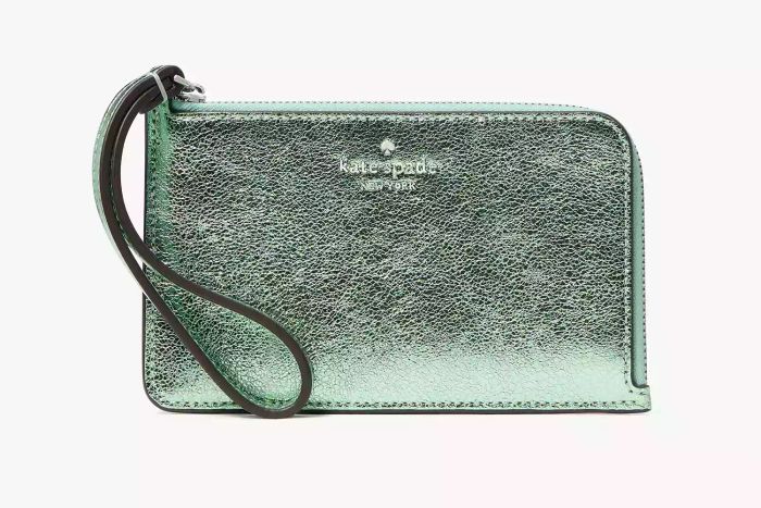 Lucy Metallic Small L-zip Wristlet
