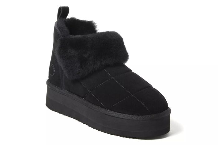Bayswater Genuine Shearling Quilted Platform Bootie