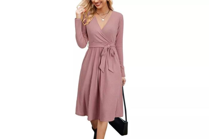 long sleeve wrap dress