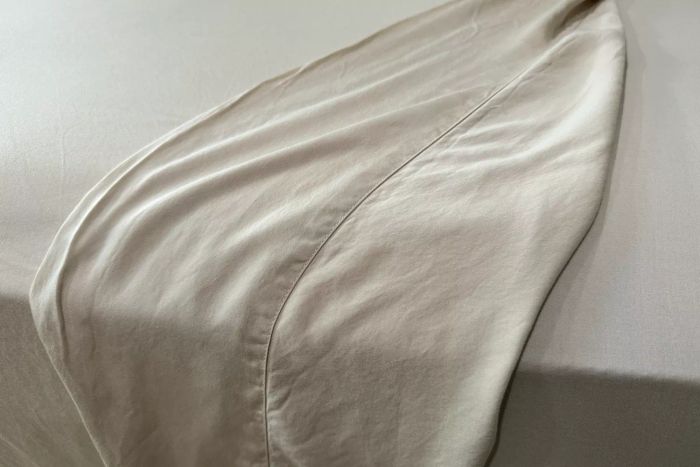 A detailed close-up of the Cozy Earth Bamboo Sheet Set