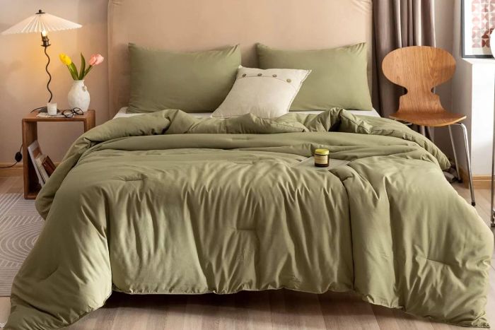 Amazon ROSGONIA Queen Comforter Set Olive Green
