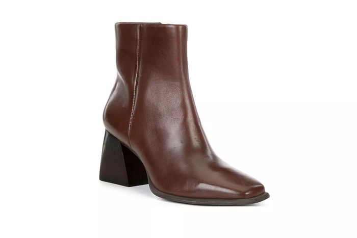 Holy-Grail Leather Block Heel Booties