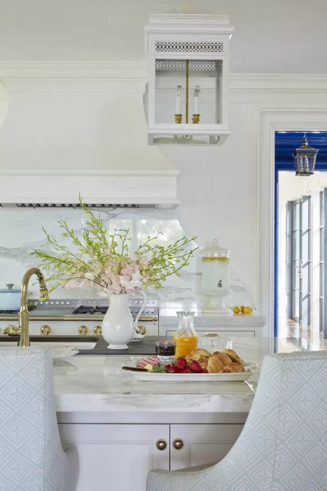 Minimalistic white kitchen countertop decor