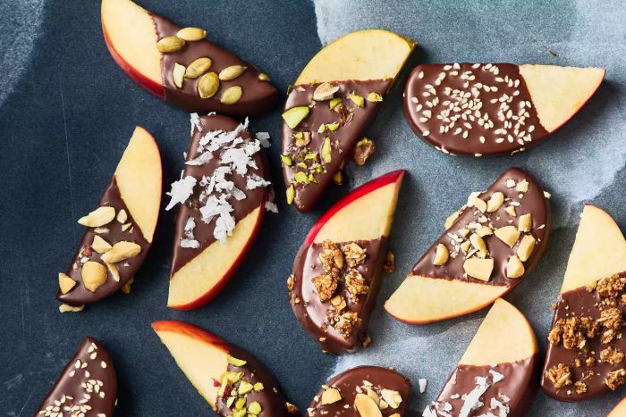 Chocolate-Coated Apple Slices