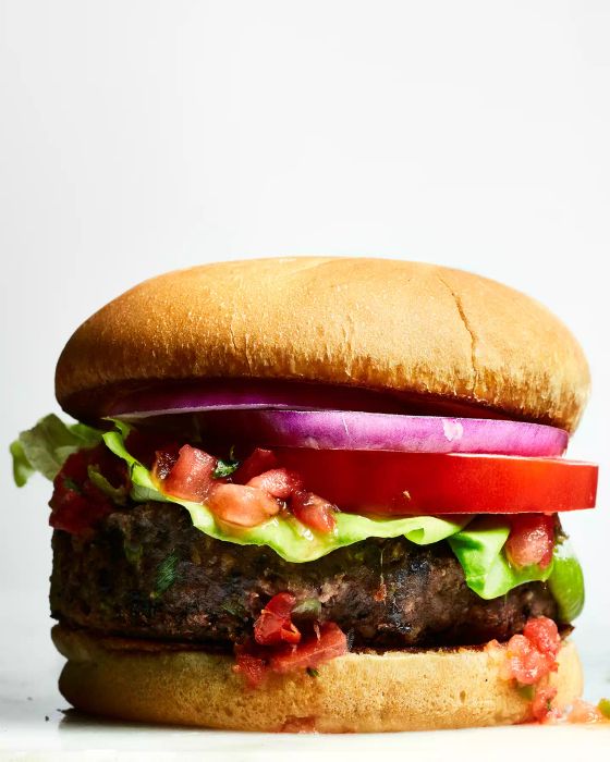 Black Bean-Oat Burger: A tasty vegetarian burger combining the goodness of black beans and oats, offering a delicious alternative to traditional patties.