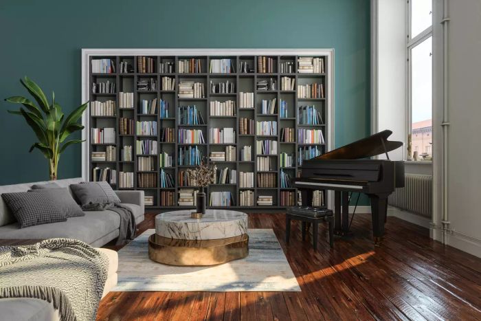 A wallpapered bookshelf can completely transform a room. To achieve this look, simply remove the shelves and pick a wallpaper that fits your style. You can apply it to the back panel, the shelves, or both. With peel-and-stick wallpaper, this DIY project is easy enough for beginners to tackle. It’s an affordable way to upgrade an old or inexpensive bookcase, making it appear custom-made.
