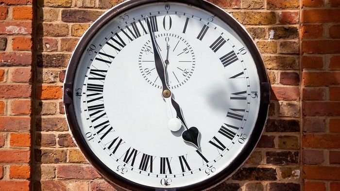 The Shepherd Gate Clock operates on a 24-hour format