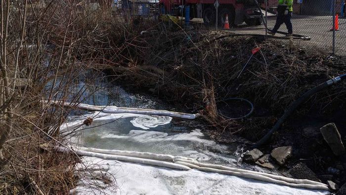 booms placed in Sulphur Creek
