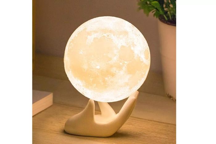 moon lamp featuring a ceramic base