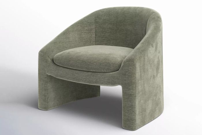 The Wayfair Kelly Clarkson Home Steven Chenille Barrel Chair offers an inviting and stylish seating option that complements various décor themes.