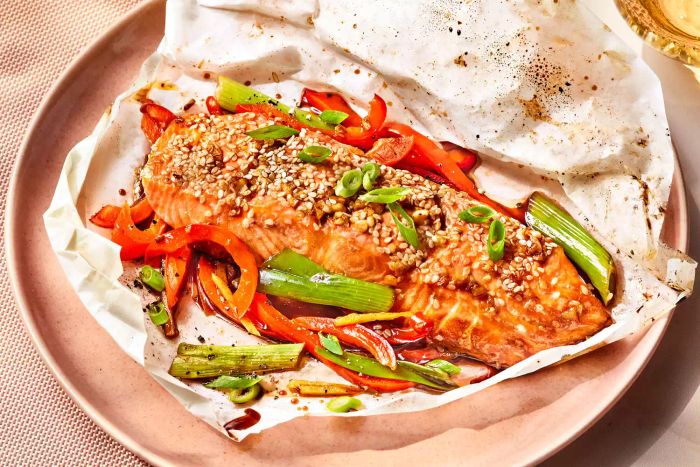 Ginger and Honey-Soy Salmon in Parchment Paper