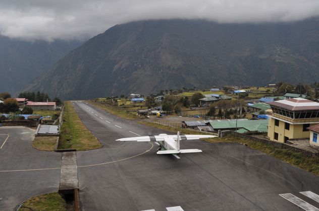 Plane-At-Tenzing-Hillary-Airport-Lukla