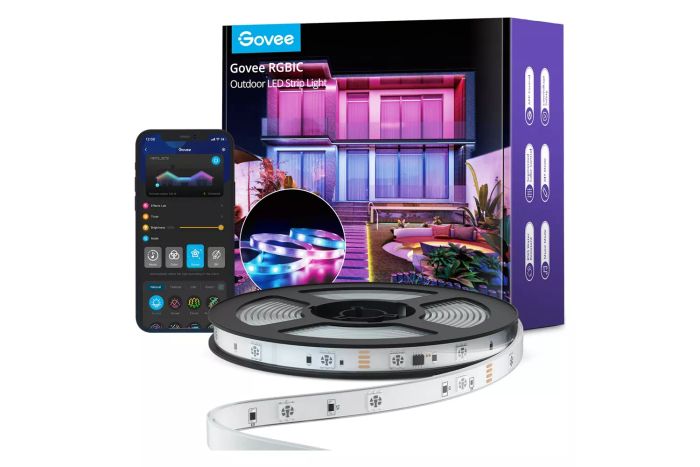 These WiFi Outdoor LED Strip Lights from Govee are designed to provide vibrant lighting for your outdoor spaces, combining convenience and technology. With customizable color options and integration with your smart home devices, they're perfect for any occasion.