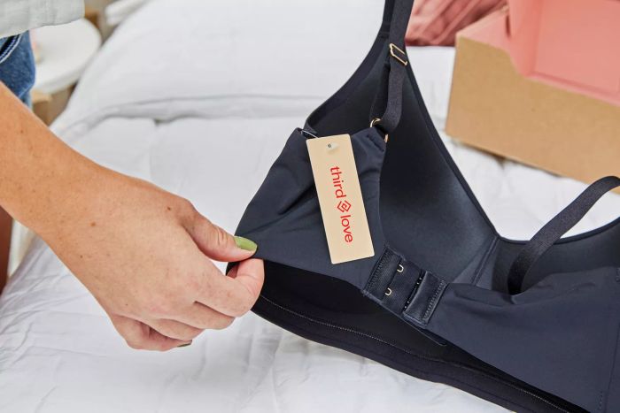 The tag on the Thirdlove All Day Lace Wireless Bra