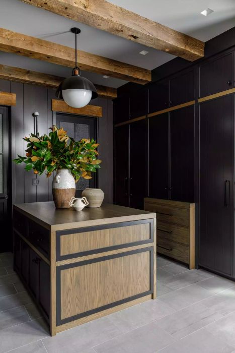closet room painted in deep black