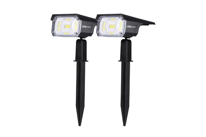 LEREKAM Solar Spot Lights Outdoor, IP65 Waterproof 40 LEDs Solar Landscape Spotlights, USB & Solar Powered Wall Lights with Dark Sensing Auto On/Off, 3 Modes...
